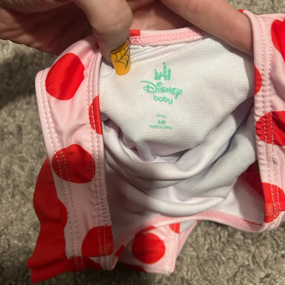 Pink Polka Dot Minnie Mouse Swimsuit- 6 month- NWOT